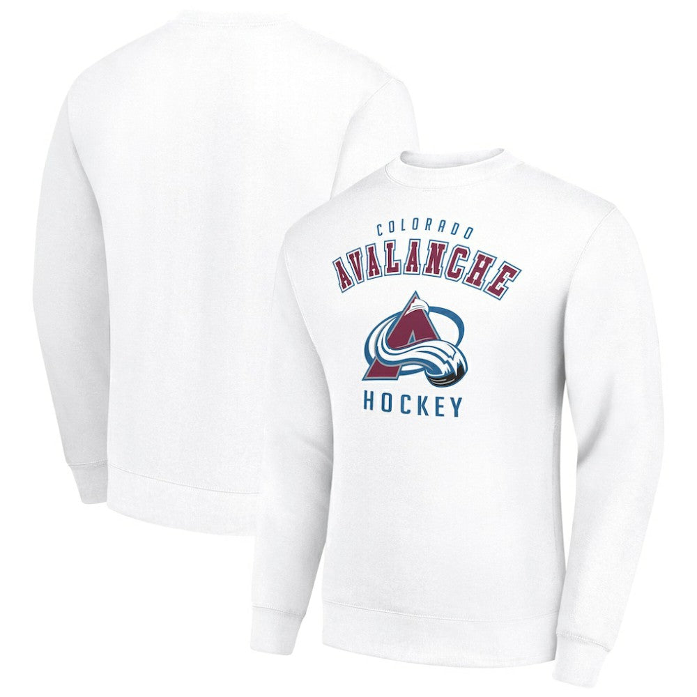 Colorado Avalanche Men's Starter Team Logo Fleece Pullover Sweatshirt - White Sweatshirts