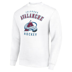 Colorado Avalanche Men's Starter Team Logo Fleece Pullover Sweatshirt - White Sweatshirts