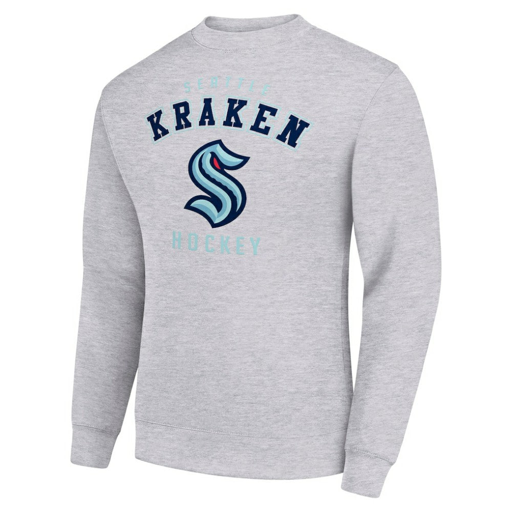 Seattle Kraken Men's Starter Team Logo Fleece Pullover Sweatshirt - Heather Gray Sweatshirts