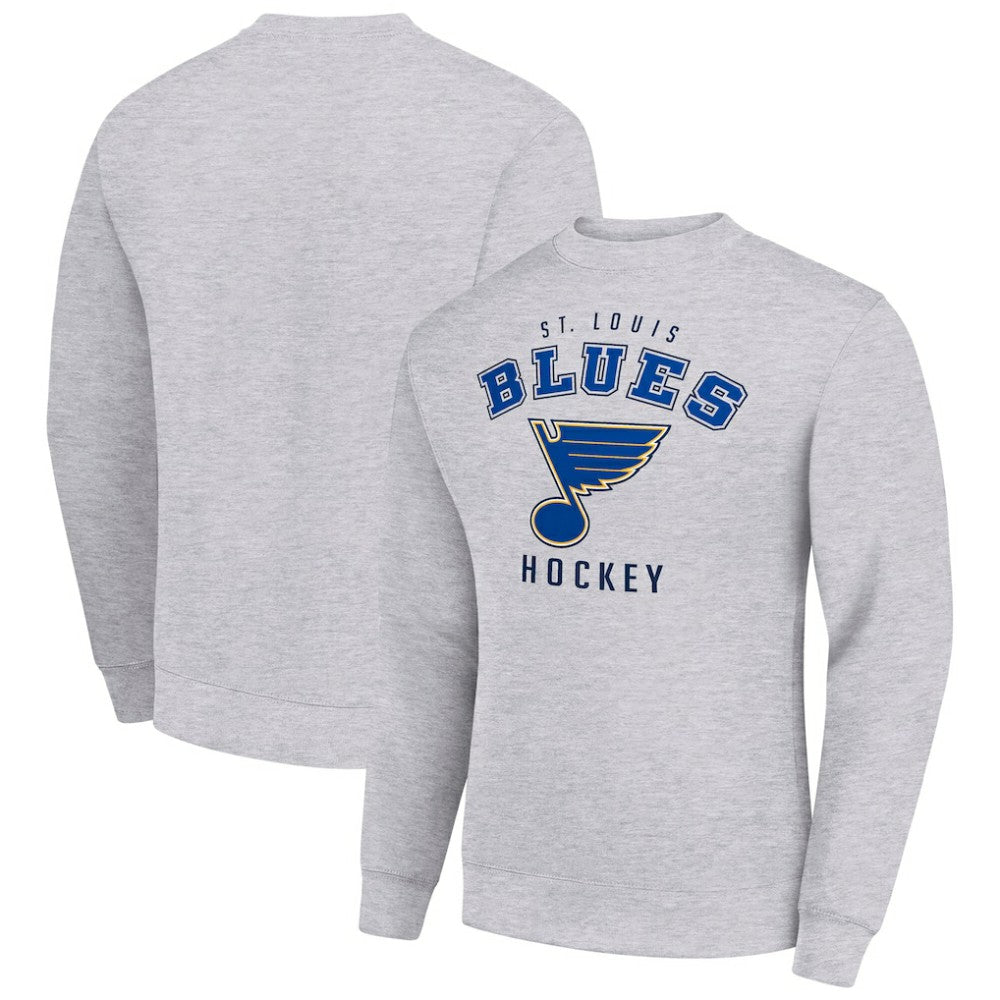 St. Louis Blues Men's Starter Team Logo Fleece Pullover Sweatshirt - Heather Gray Sweatshirts
