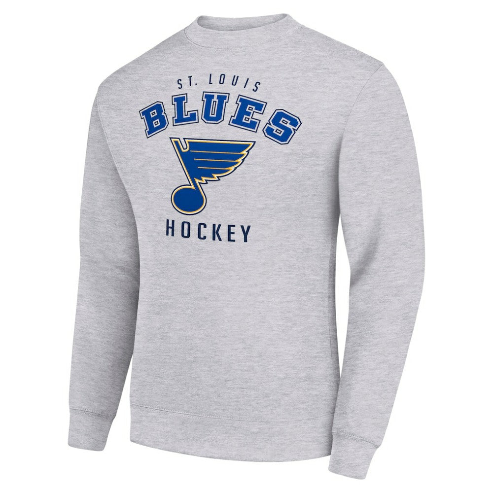 St. Louis Blues Men's Starter Team Logo Fleece Pullover Sweatshirt - Heather Gray Sweatshirts