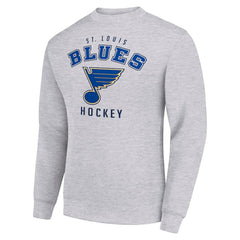 St. Louis Blues Men's Starter Team Logo Fleece Pullover Sweatshirt - Heather Gray Sweatshirts