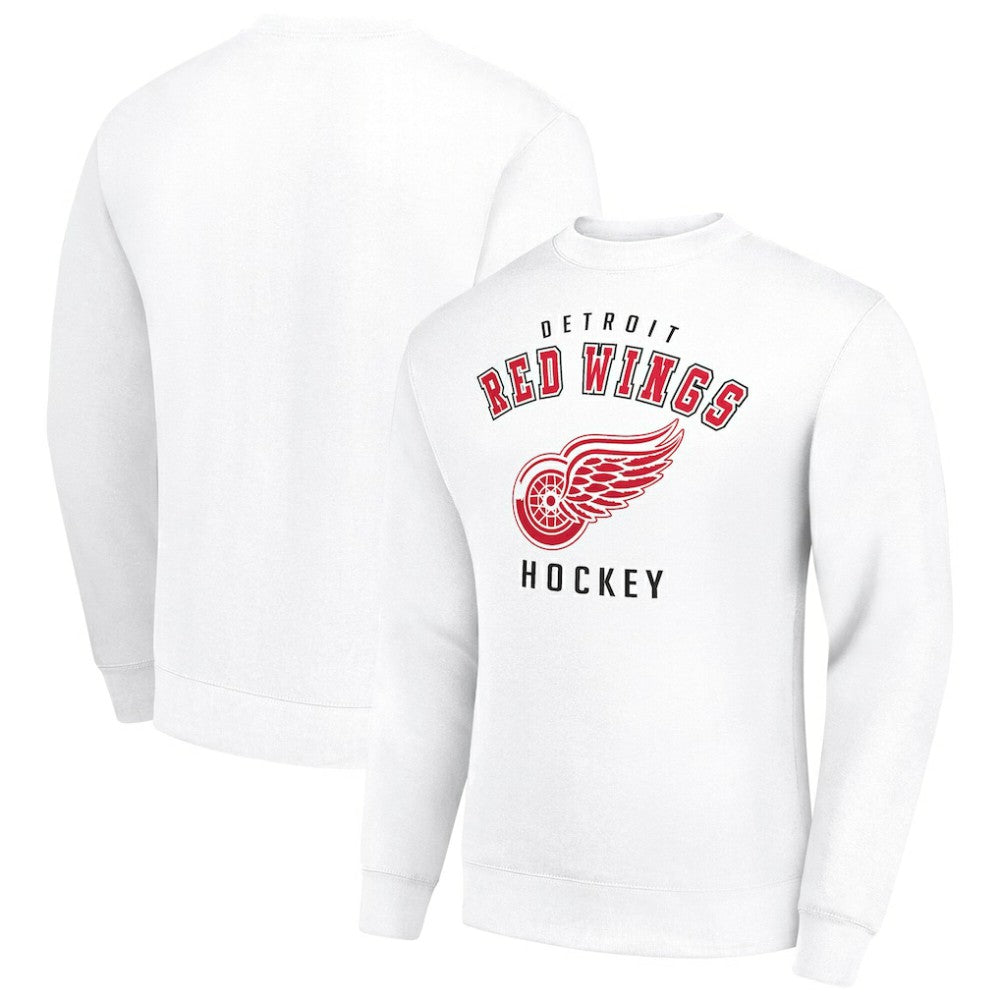 Detroit Red Wings Men's Starter Team Logo Fleece Pullover Sweatshirt - White Sweatshirts