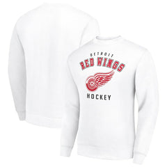 Detroit Red Wings Men's Starter Team Logo Fleece Pullover Sweatshirt - White Sweatshirts