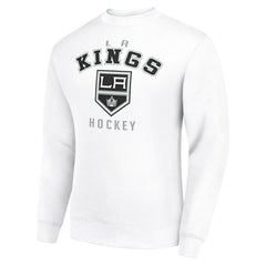 Los Angeles Kings Men's Starter Team Logo Fleece Pullover Sweatshirt - White Sweatshirts