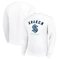 Seattle Kraken Men's Starter Team Logo Fleece Pullover Sweatshirt - White Sweatshirts