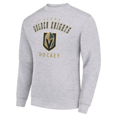 Vegas Golden Knights Men's Starter Team Logo Fleece Pullover Sweatshirt - Heather Gray Sweatshirts