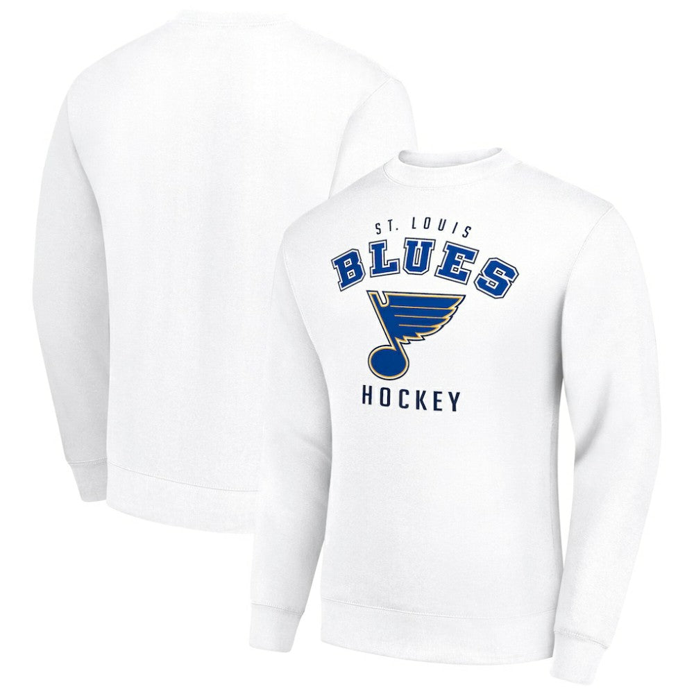 St. Louis Blues Men's Starter Team Logo Fleece Pullover Sweatshirt - White Sweatshirts