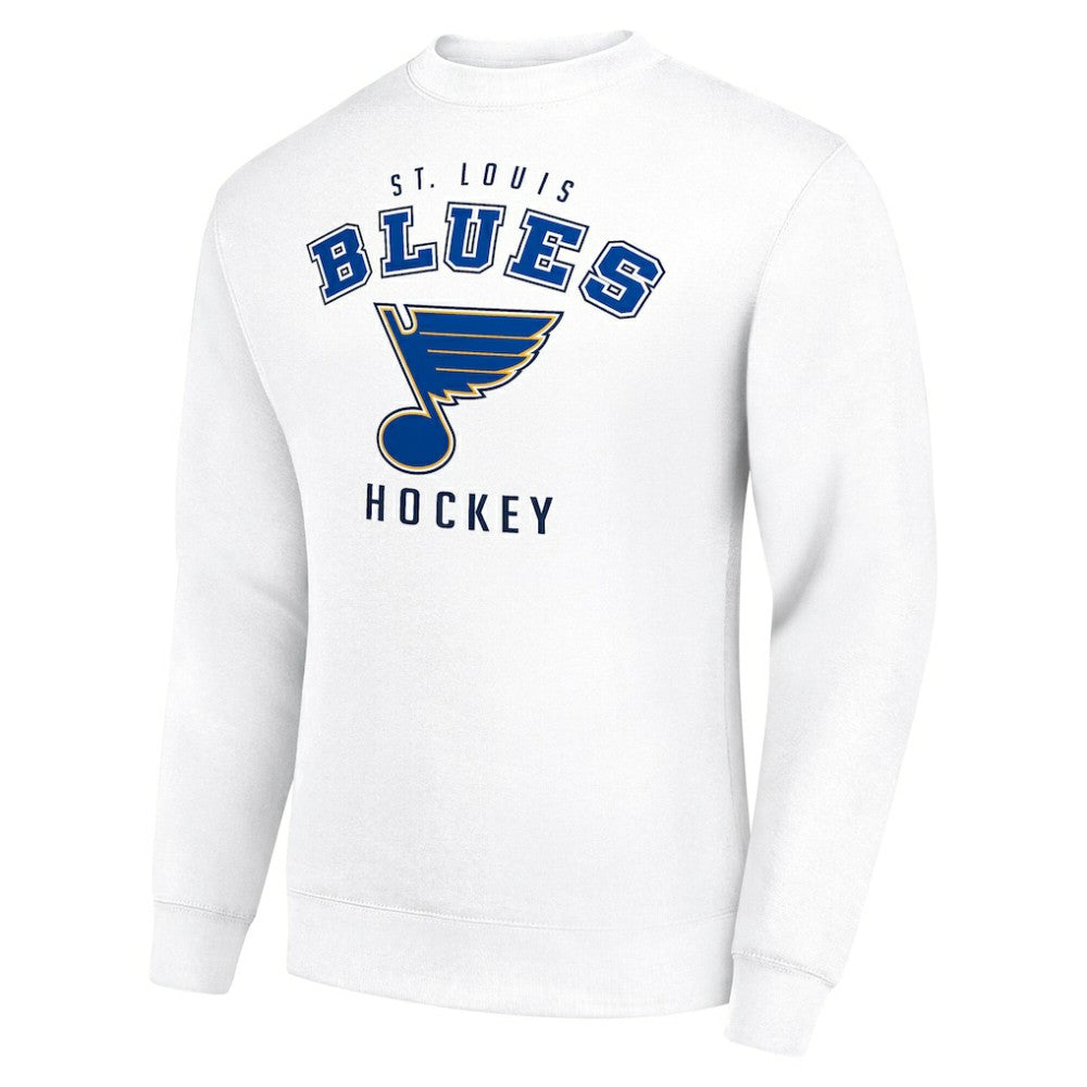 St. Louis Blues Men's Starter Team Logo Fleece Pullover Sweatshirt - White Sweatshirts