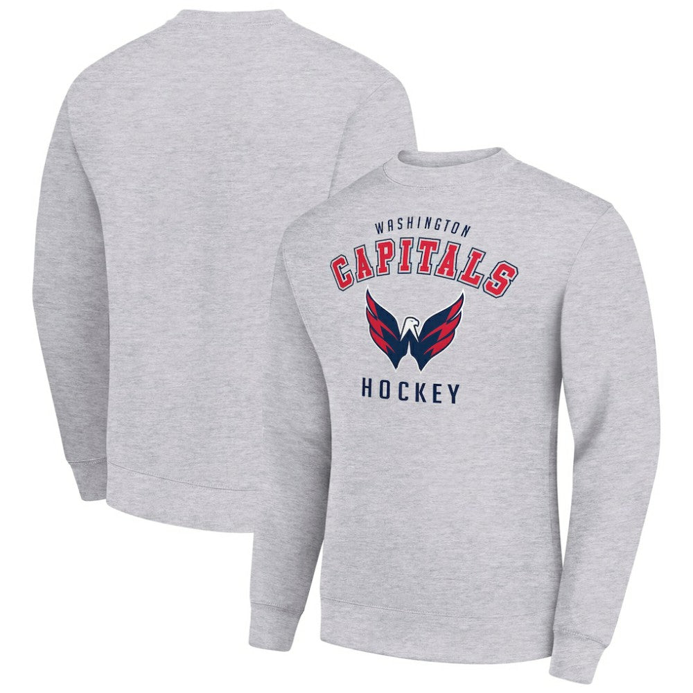 Washington Capitals Men's Starter Team Logo Fleece Pullover Sweatshirt - Heather Gray Sweatshirts