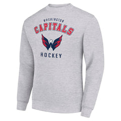 Washington Capitals Men's Starter Team Logo Fleece Pullover Sweatshirt - Heather Gray Sweatshirts