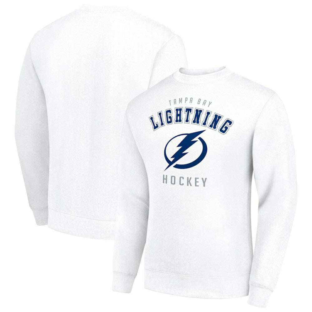 Tampa Bay Lightning Men's Starter Team Logo Fleece Pullover Sweatshirt - White Sweatshirts