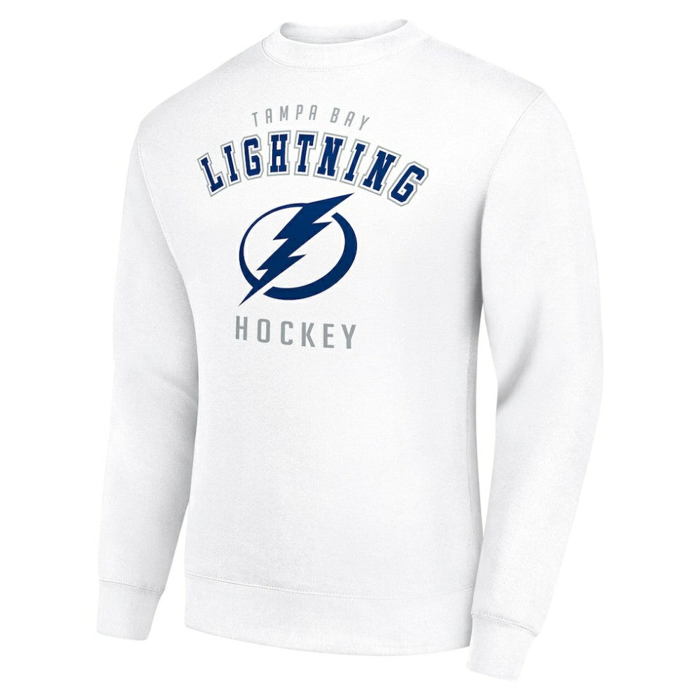 Tampa Bay Lightning Men's Starter Team Logo Fleece Pullover Sweatshirt - White Sweatshirts