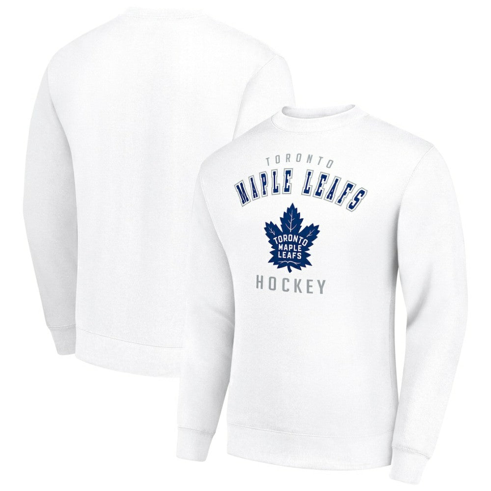 Toronto Maple Leafs Men's Starter Team Logo Fleece Pullover Sweatshirt - White Sweatshirts