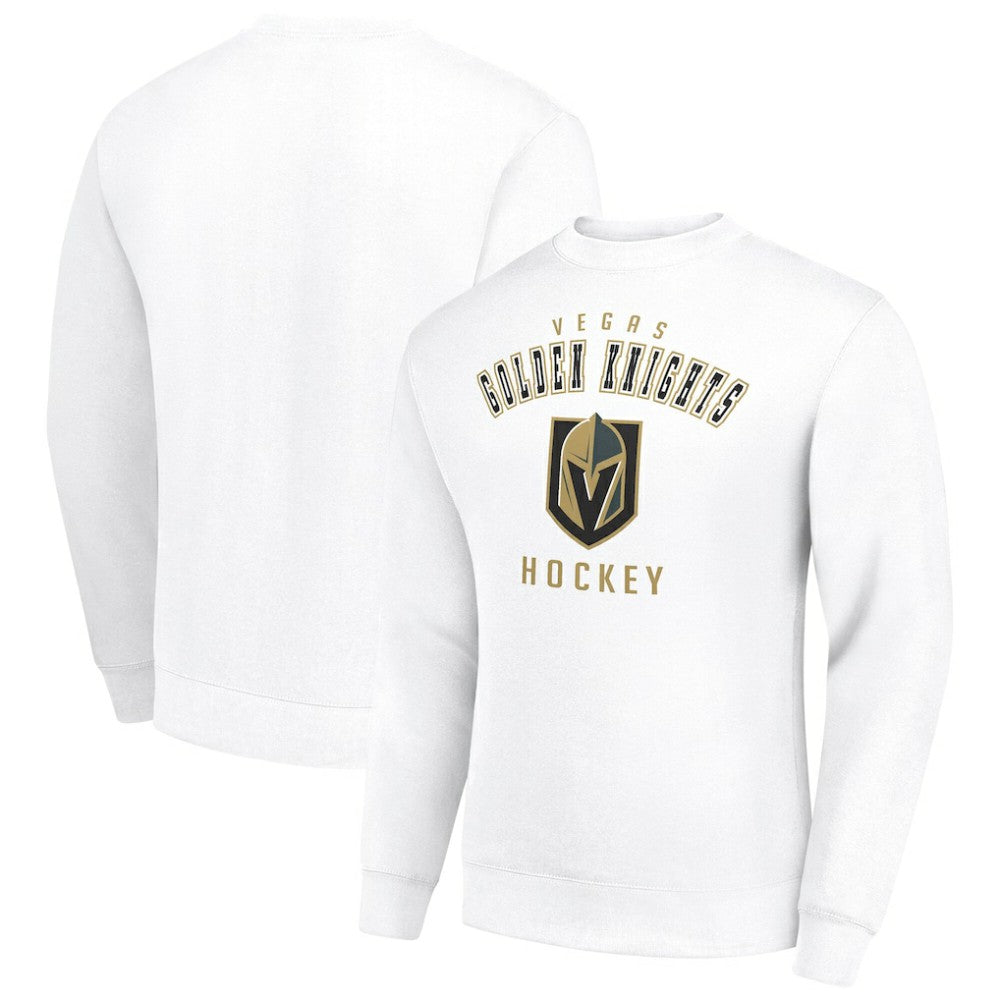 Vegas Golden Knights Men's Starter Team Logo Fleece Pullover Sweatshirt - White Sweatshirts