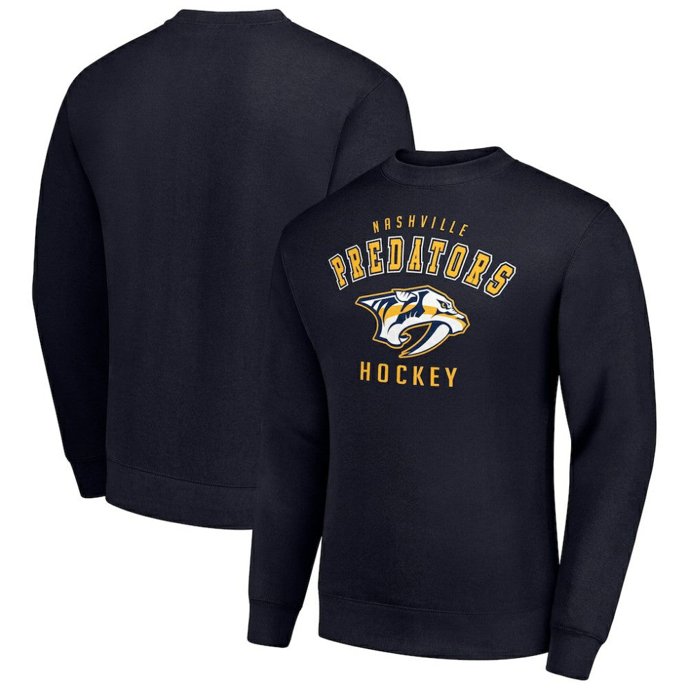 Nashville Predators Men's Starter Team Logo Fleece Pullover Sweatshirt - Navy Sweatshirts