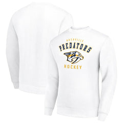 Nashville Predators Men's Starter Team Logo Fleece Pullover Sweatshirt - White Sweatshirts