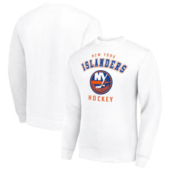 New York Islanders Men's Starter Team Logo Fleece Pullover Sweatshirt - White Sweatshirts