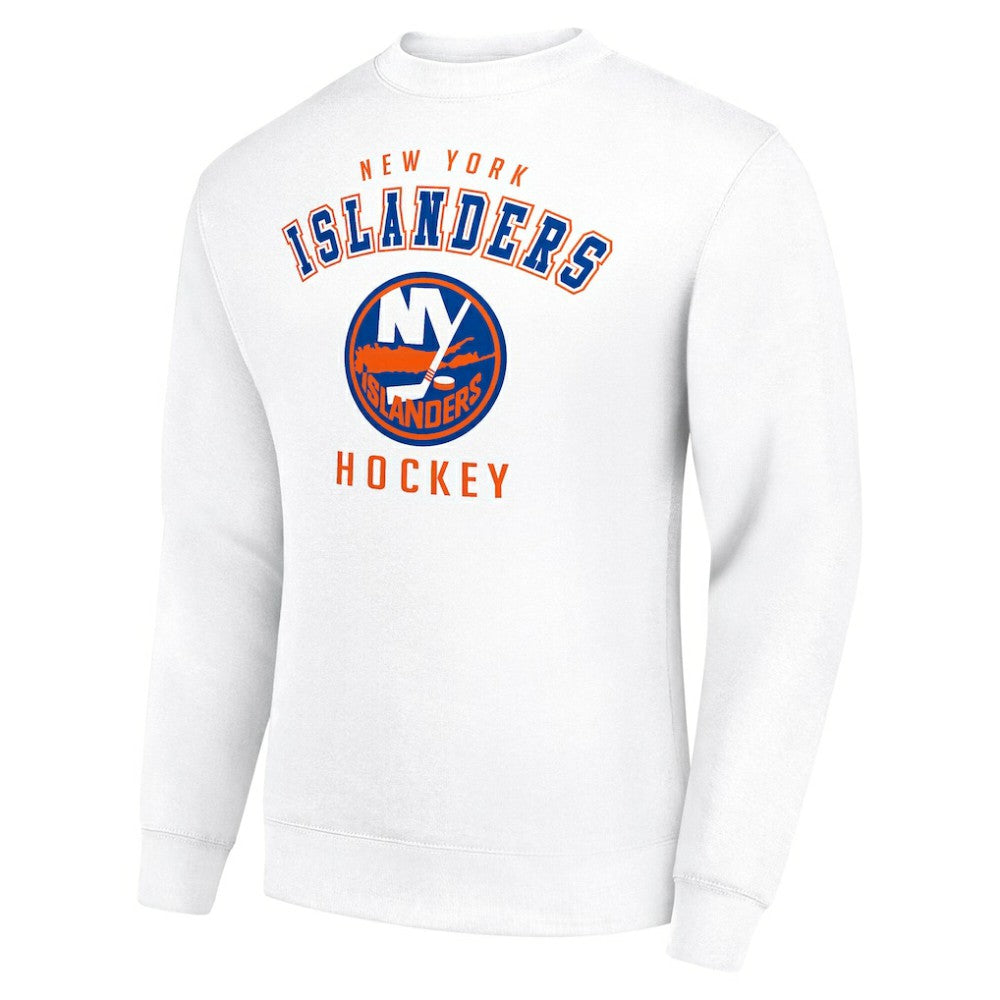 New York Islanders Men's Starter Team Logo Fleece Pullover Sweatshirt - White Sweatshirts