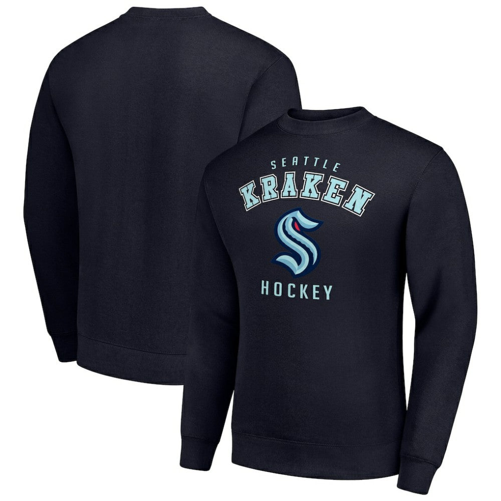 Seattle Kraken Men's Starter Team Logo Fleece Pullover Sweatshirt - Navy Sweatshirts