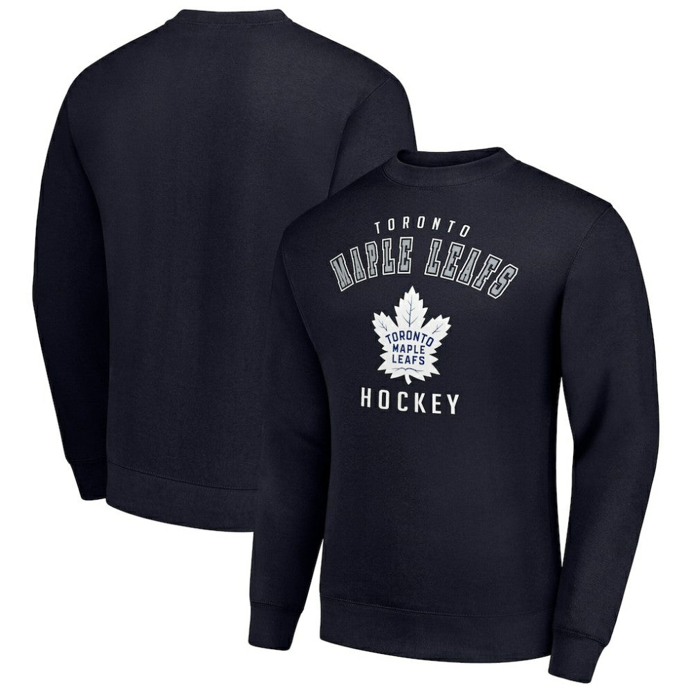 Toronto Maple Leafs Men's Starter Team Logo Fleece Pullover Sweatshirt - Navy Sweatshirts