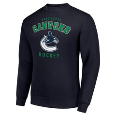 Vancouver Canucks Men's Starter Team Logo Fleece Pullover Sweatshirt - Navy Sweatshirts