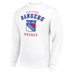New York Rangers Men's Starter Team Logo Fleece Pullover Sweatshirt - White Sweatshirts