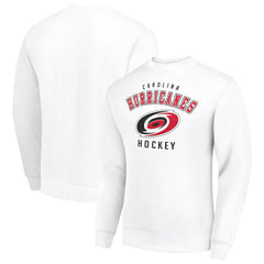 Carolina Hurricanes Men's Starter Team Logo Fleece Pullover Sweatshirt - White Sweatshirts
