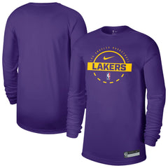 Los Angeles Lakers 2025/26 On-Court Flare Dri-FIT Practice Long Sleeve Tri-Blend T-Shirt - Purple cheap