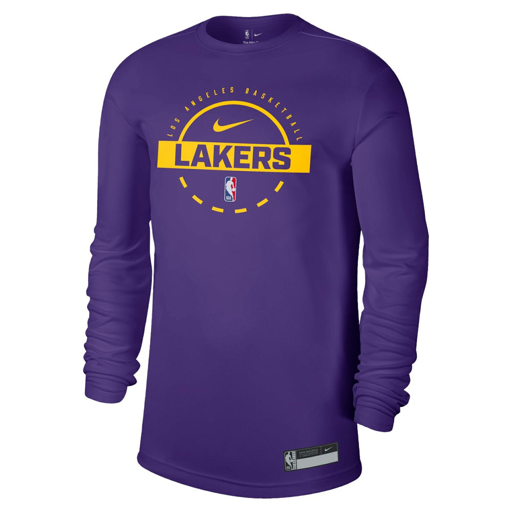Los Angeles Lakers 2025/26 On-Court Flare Dri-FIT Practice Long Sleeve Tri-Blend T-Shirt - Purple cheap