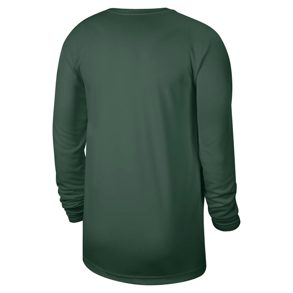 Milwaukee Bucks 2025/26 On-Court Flare Dri-FIT Practice Long Sleeve Tri-Blend T-Shirt - Hunter Green on sale