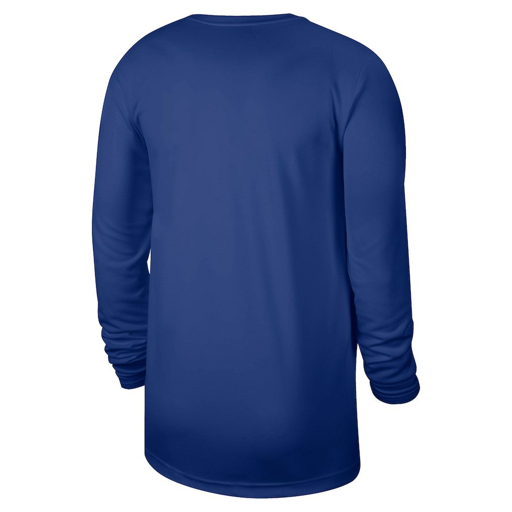 New York Knicks 2025/26 On-Court Flare Dri-FIT Practice Long Sleeve Tri-Blend T-Shirt - Blue cheap