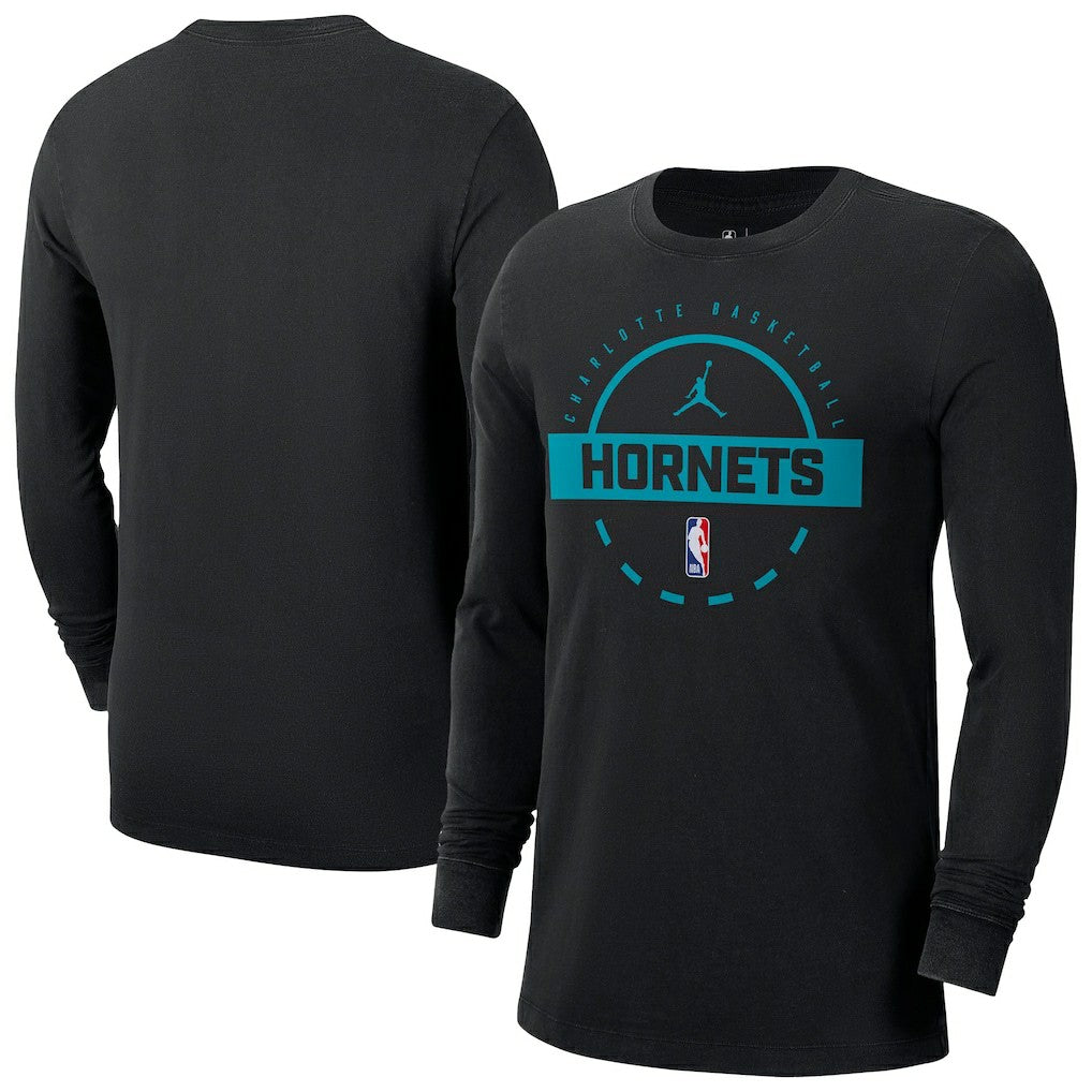 Charlotte Hornets Jordan Brand Authentic Long Sleeve Practice T-Shirt - Black sale