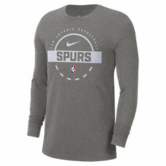 San Antonio Spurs Authentic Long Sleeve Practice T-Shirt - Charcoal sale
