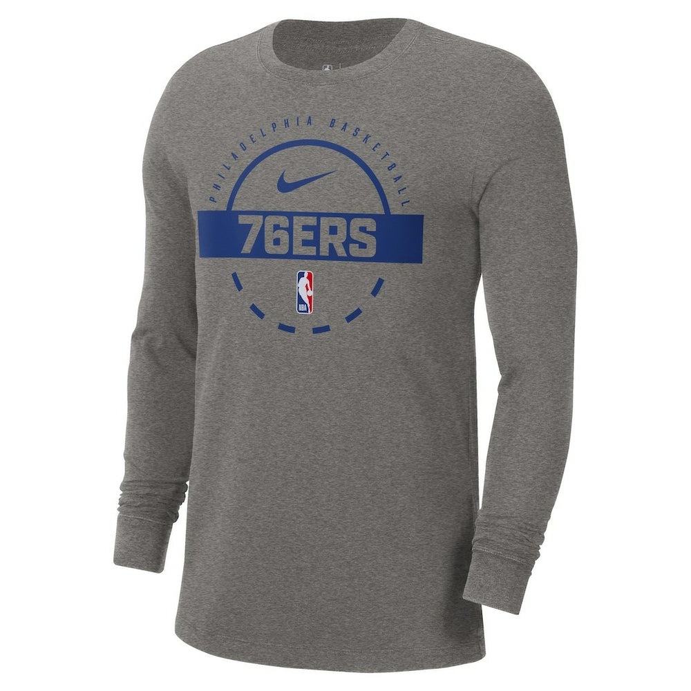 Philadelphia 76ers Authentic Long Sleeve Practice T-Shirt - Charcoal on sale