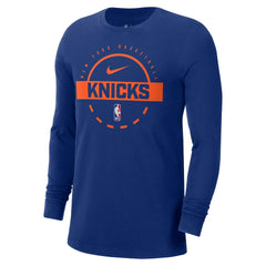 New York Knicks Authentic Long Sleeve Practice T-Shirt - Blue discount