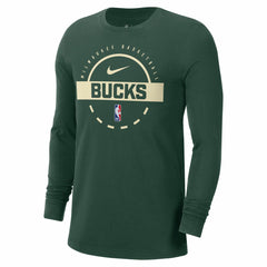 Milwaukee Bucks Authentic Long Sleeve Practice T-Shirt - Hunter Green online