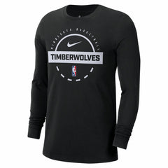 Minnesota Timberwolves Authentic Long Sleeve Practice T-Shirt - Black cheap