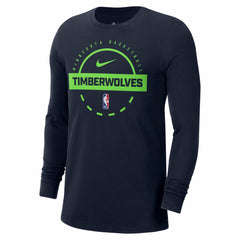 Minnesota Timberwolves Authentic Long Sleeve Practice T-Shirt - Navy cheap