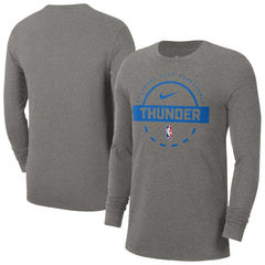 Oklahoma City Thunder Authentic Long Sleeve Practice T-Shirt - Charcoal on sale