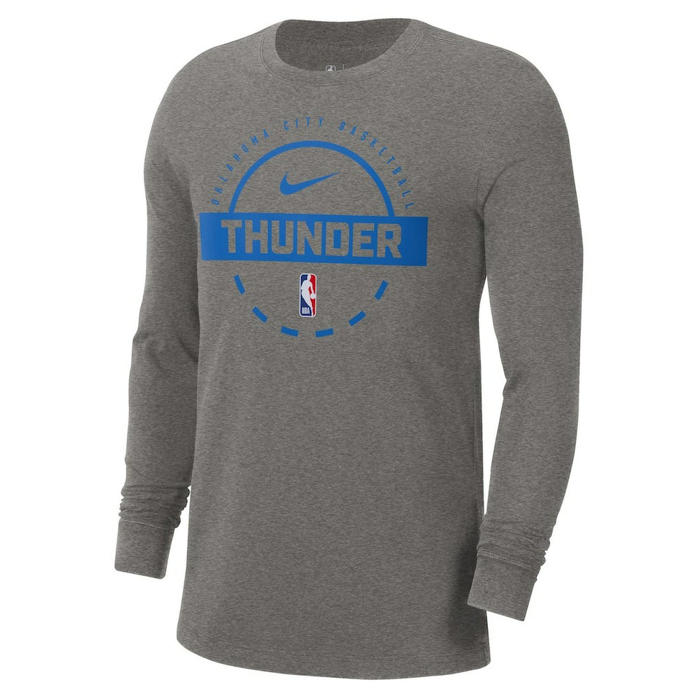 Oklahoma City Thunder Authentic Long Sleeve Practice T-Shirt - Charcoal on sale