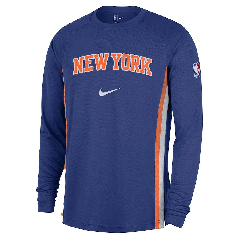 New York Knicks 2025/26 Authentic Pre-Game Legend Dri-FIT Long Sleeve Shooting Shirt - Blue outlet
