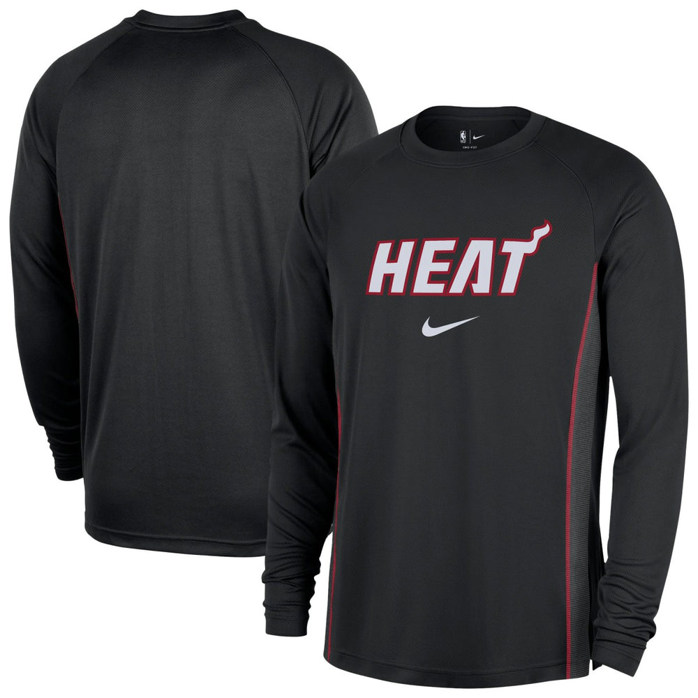 Miami Heat 2025/26 Authentic Pre-Game Legend Dri-FIT Long Sleeve Shooting Shirt - Black outlet