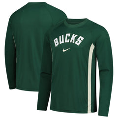 Milwaukee Bucks 2025/26 Authentic Pre-Game Legend Dri-FIT Long Sleeve Shooting Shirt - Hunter Green discount