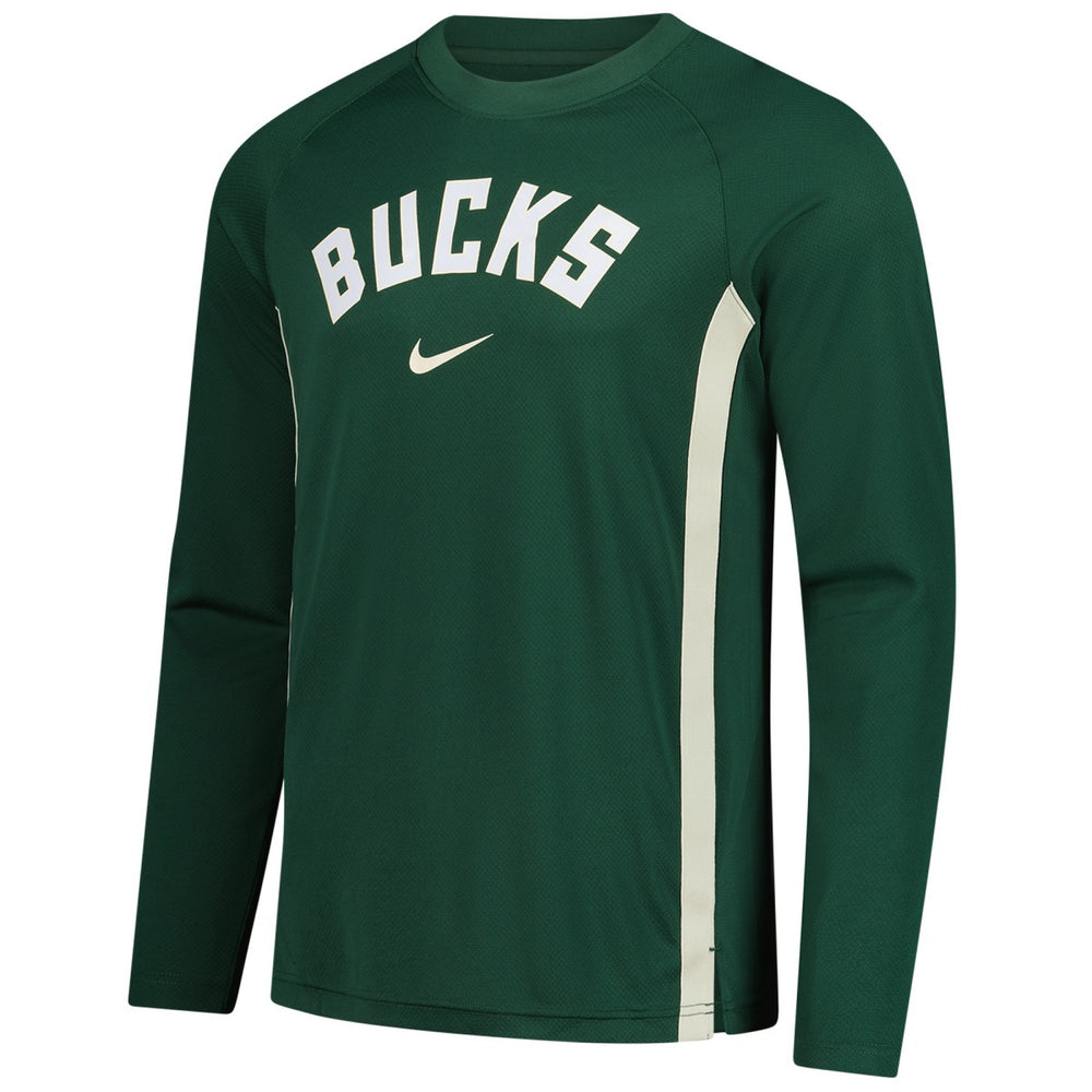 Milwaukee Bucks 2025/26 Authentic Pre-Game Legend Dri-FIT Long Sleeve Shooting Shirt - Hunter Green discount