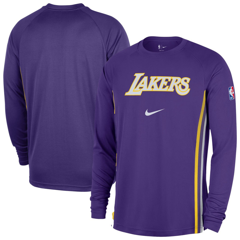 Los Angeles Lakers 2025/26 Authentic Pre-Game Legend Dri-FIT Long Sleeve Shooting Shirt - Purple on sale