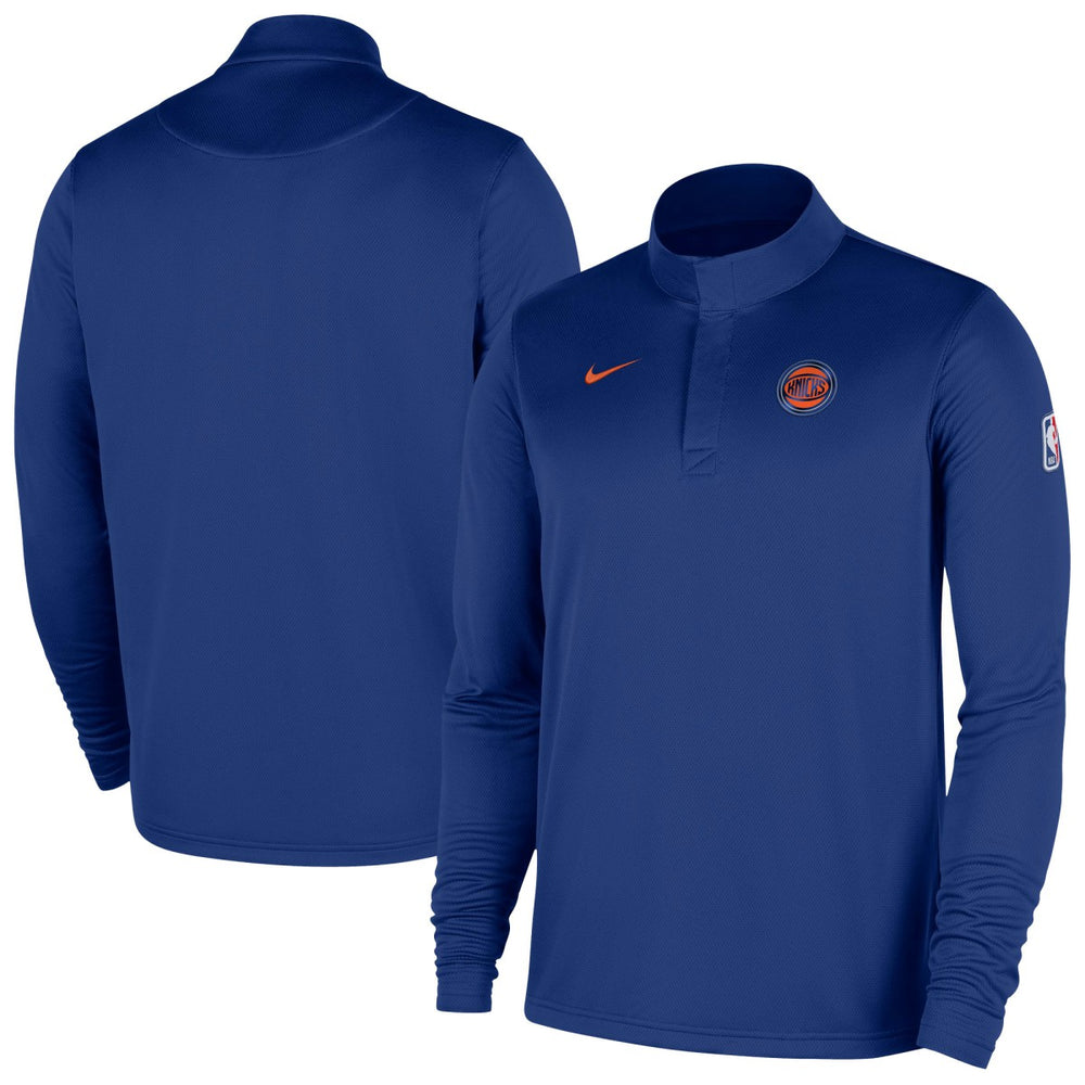 New York Knicks 2025/26 Authentic Coaches Quarter-Zip Dri-Fit Top - Blue for sale