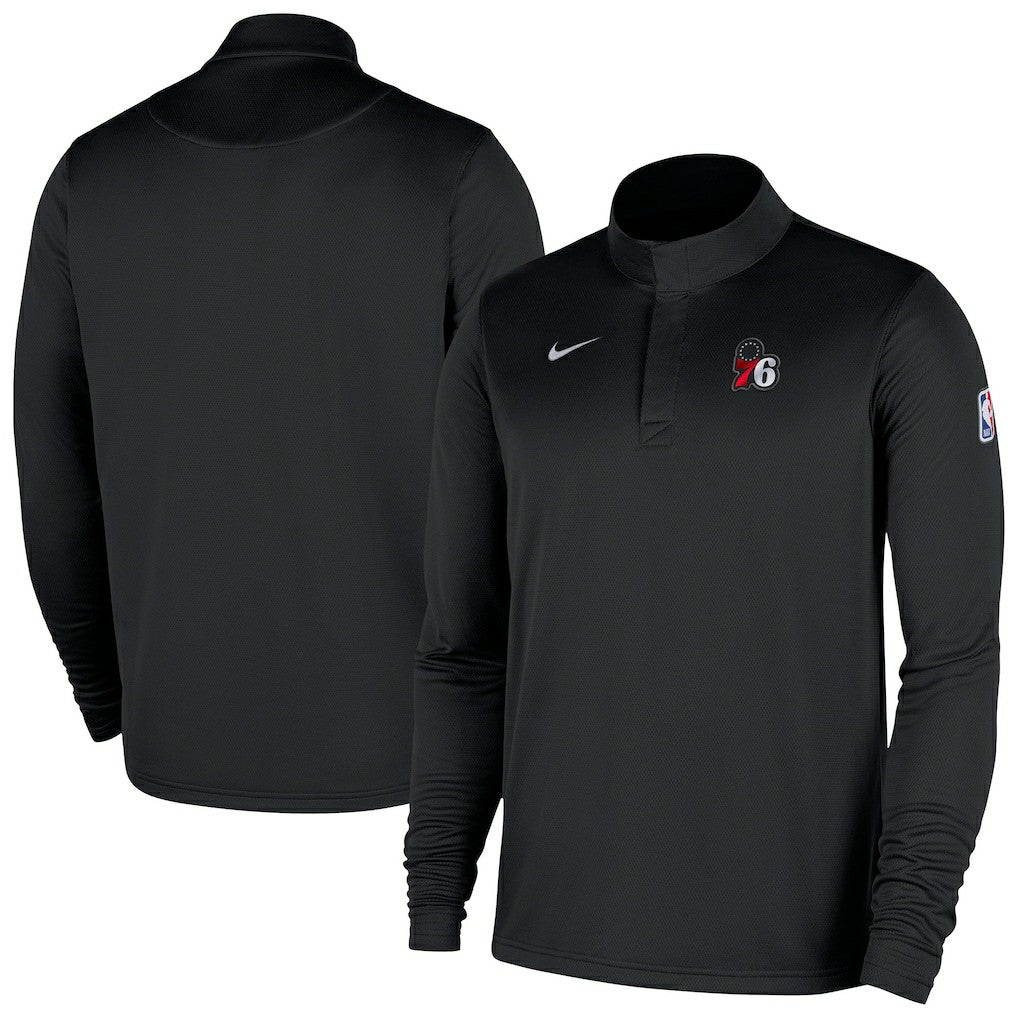Philadelphia 76ers 2025/26 Authentic Coaches Quarter-Zip Dri-Fit Top - Black sale