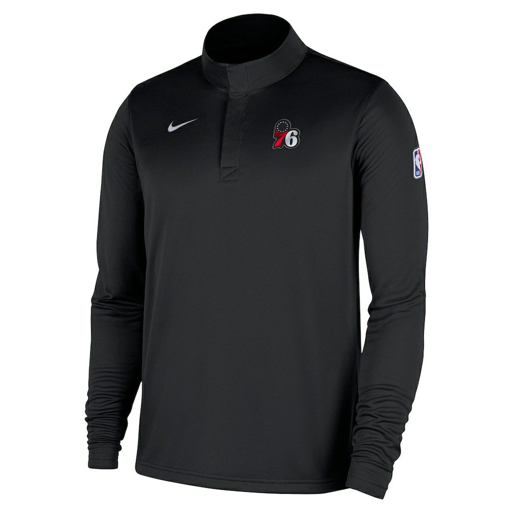 Philadelphia 76ers 2025/26 Authentic Coaches Quarter-Zip Dri-Fit Top - Black sale