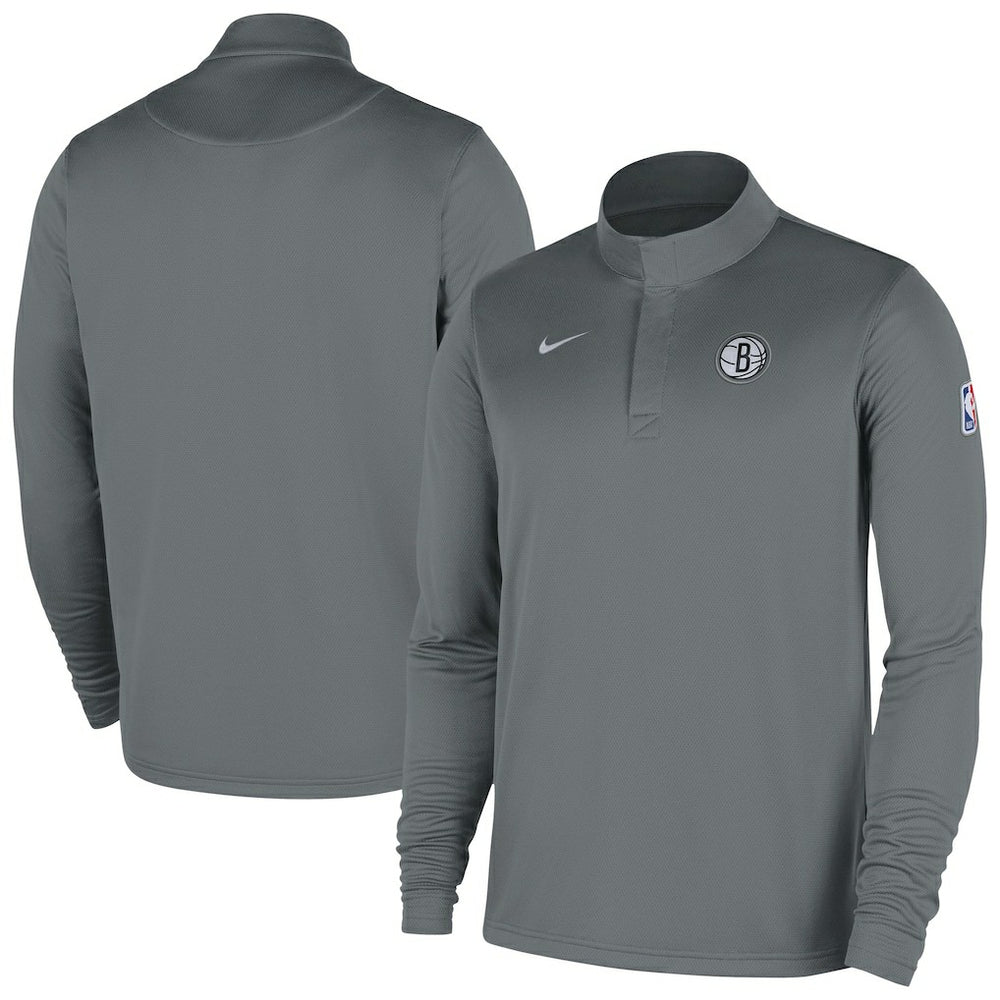 Brooklyn Nets 2025/26 Authentic Coaches Quarter-Zip Dri-Fit Top - Gray cheap